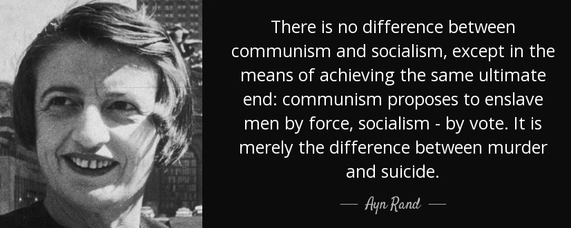 Socialism vs. communism, Ayn Rand